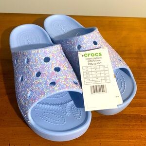 Crocs classic platform glitter slide women’s sz 8 bnwt